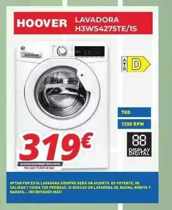 Mi electro Hoover lavadora h3ws4275te 15 oferta