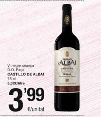 SPAR Fragadis Vi negre criança d.o. rioja castillo de albai oferta