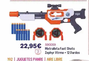 Panre Metralleta fast shots zephyr xtrme + 12 dardos oferta