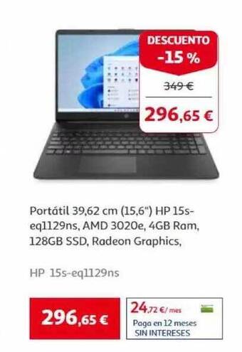 Alcampo Portátil 39.62 cm (15.6 oferta