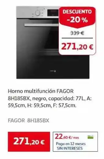 Alcampo Horno multifunción fagor oferta