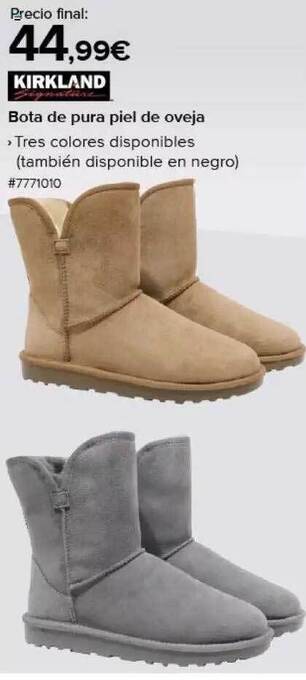 Costco Kirkland bota de pura piel de oveja oferta