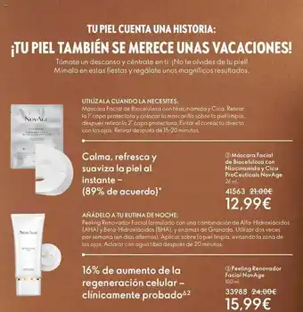 Oriflame Máscara facial de biocelulosa con niacinamida y cica proceuticats novage peeling renovador facial novage oferta