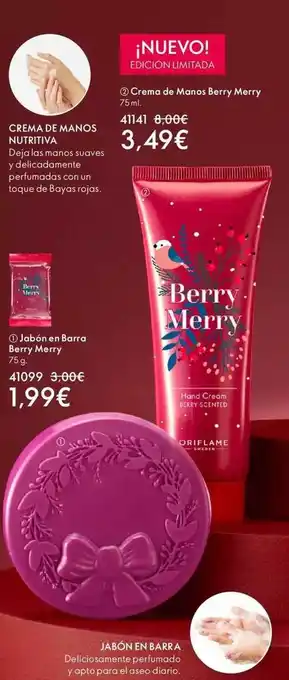 Oriflame Jabón en barra berry merry oferta