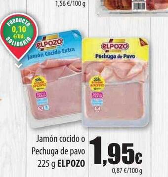 Spar Tenerife Jamón cocido o pechuga de pavo elpozo oferta