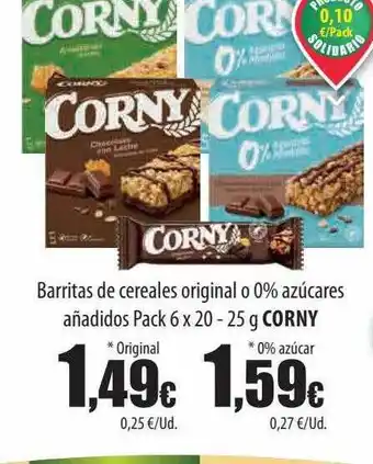 Spar Tenerife Barritas de cereales original o 0% azúcares añadidos corny oferta