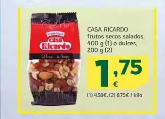 HiperDino Casa ricardo frutos secos salados o dulces oferta