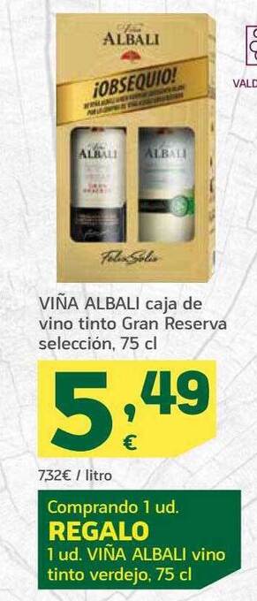 HiperDino Viña albali caja de vino tinto gran reserva selección oferta