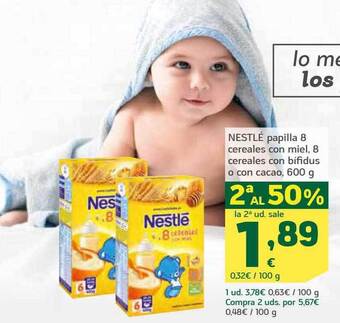 HiperDino Nestlé papilla 8 cereales con miel, 8 cereales con bifidus o con cacao oferta
