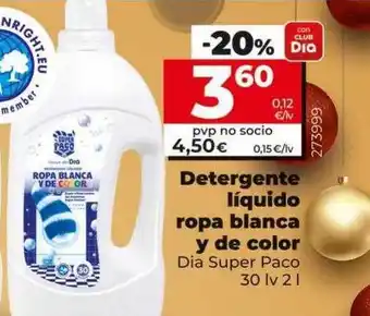 Dia Detergente líquido ropa blanca y de color dia super paco oferta