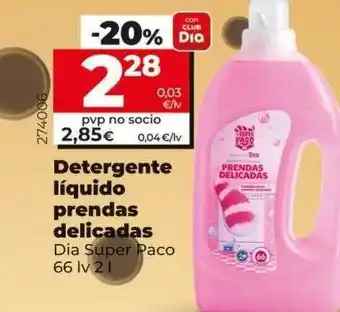 Dia Detergente líquido prendas delicadas dia super paco oferta