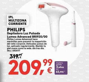 Worten Philips depiladora luz pulsada lumea advanced bri920 00 oferta