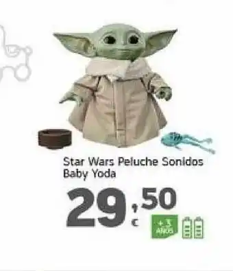 HiperDino Star wars peluche sonidos baby yoda oferta