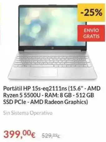 Worten Portátil hp 15s-eq2111ns oferta