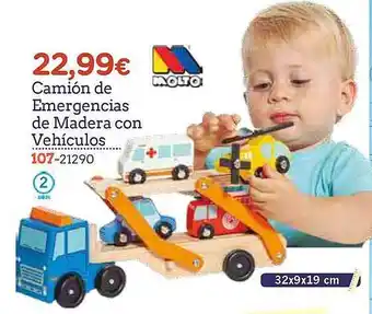 Super Juguete Camión de emergencias de madera con vehículos molto oferta