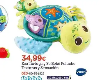 Eco tortuga y se bebé peluche texturas y sensación vtech