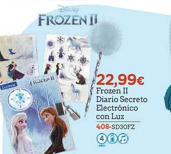 Super Juguete Frozen ii diario secreto electrónico con luz oferta