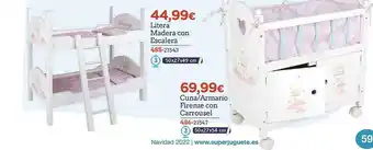 Super Juguete Litera madera con escalera cuna armario firenze con carrousel oferta