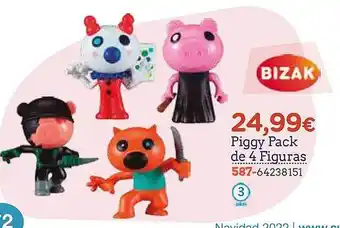 Super Juguete Piggy pack de 4 figuras bizak oferta