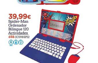 Super Juguete Spider-man ordenador bilingue 120 actividades oferta