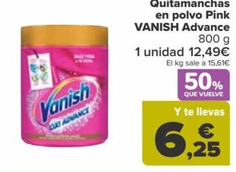 Carrefour Quitamanchas en polvo pink vanish advance oferta