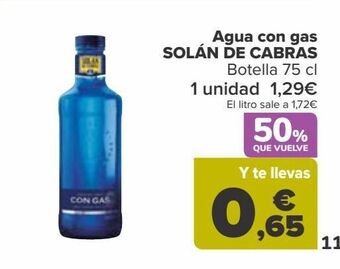 Carrefour Agua con gas solán de cabras oferta