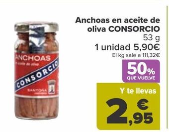 Carrefour Anchoas en aceite de oliva consorcio oferta