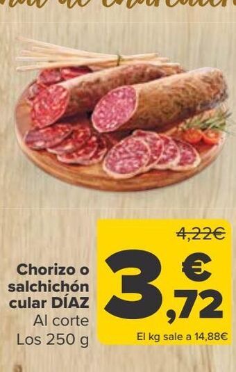 Carrefour Chorizo o salchichón cular díaz oferta