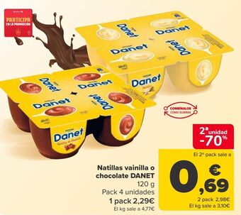 Carrefour Natillas vainilla o chocolate danet oferta