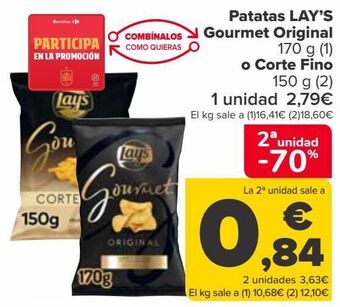 Carrefour Patatas lay's gourmet original o corte fino oferta