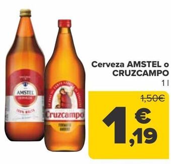Carrefour Cerveza amstel o cruzcampo oferta