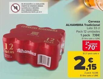 Carrefour Cerveza alhambra tradicional oferta
