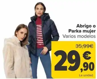 Carrefour Abrigo parka mujer oferta