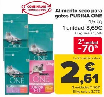 Carrefour Alimento seco para gatos purina one oferta