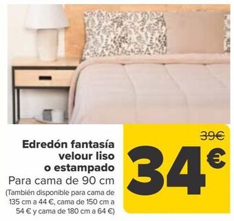 Carrefour Edredón fantasía velour liso o estampado oferta