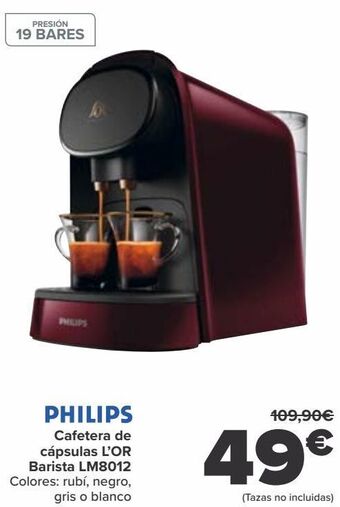 Carrefour Philips cafetera de cápsulas l'or barista lm8012 oferta
