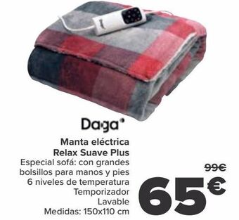Carrefour Daga manta eléctrica relax suave plus oferta