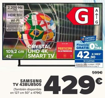 Carrefour Samsung tv 43bu8505 oferta