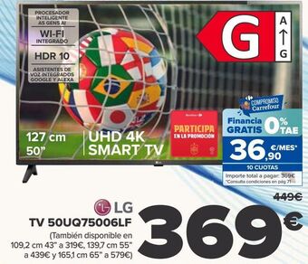 Carrefour Lg tv 50uq75006lf oferta