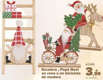 Carrefour Escalera, papá noel en reno o en bicicleta de madera oferta