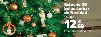 Carrefour Estuche 26 bolas ámbar de navidad oferta