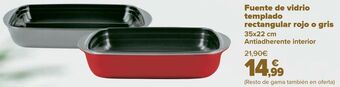 Carrefour Fuente de vidrio templado rectangular rojo o gris oferta