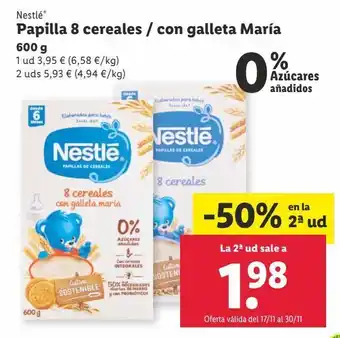 Lidl Papilla nestlé oferta