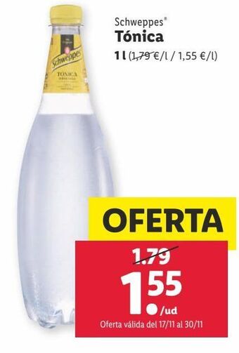 Lidl Tónica schweppes oferta