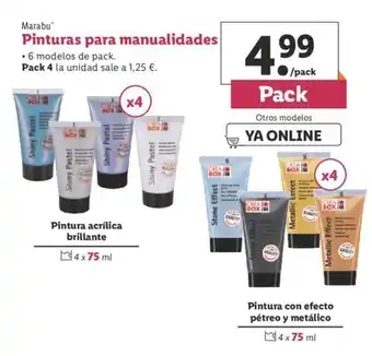 Lidl Marabu Pinturas para manualidades oferta