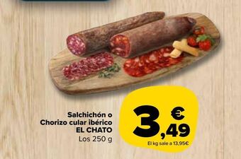Carrefour Market Salchichón o chorizo cular ibérico el chato oferta