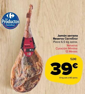 Carrefour Market Jamón serrano reserva carrefour oferta