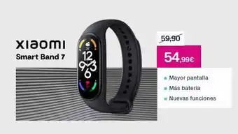 Xiaomi smart band 7 12 59,90 54,99€ mayor pantalla más batería nuevas funciones