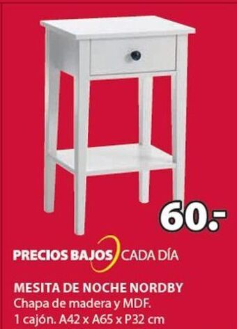 JYSK Mesita de noche nordby oferta