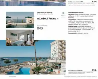 Viajes El Corte Inglés Tourmundiales servicios ofrecidos cala estancia. mallorca. c/ maestro ekital ahn, 40. aluasoul palma 4* habitación doble oferta
